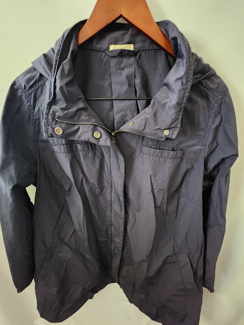 Eileen Fisher Navy Blue Nylon Jacket. Size XL